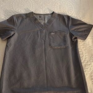 Gently loved Figs Unisex Charcoal V-Neck Scrub Top